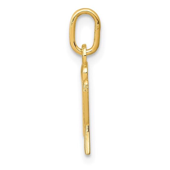 14k Yellow Gold, Claire Collection Mini Lower Case Initial U Charm - Picture 2 of 5